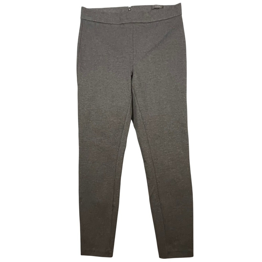 J.Crew Gray Pixie Back Zip Ponte Knit Slim Leg Pants Women Size Medium
